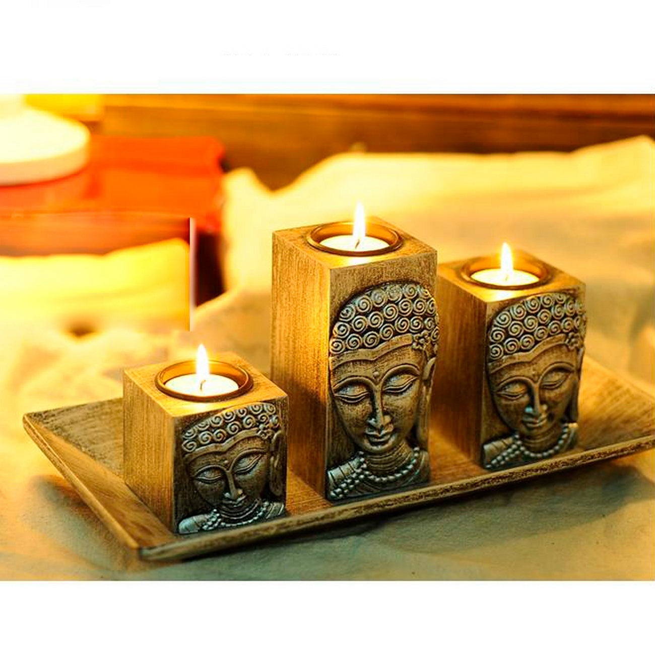 Porta Velas Buda Yoga Meditacion + Velas