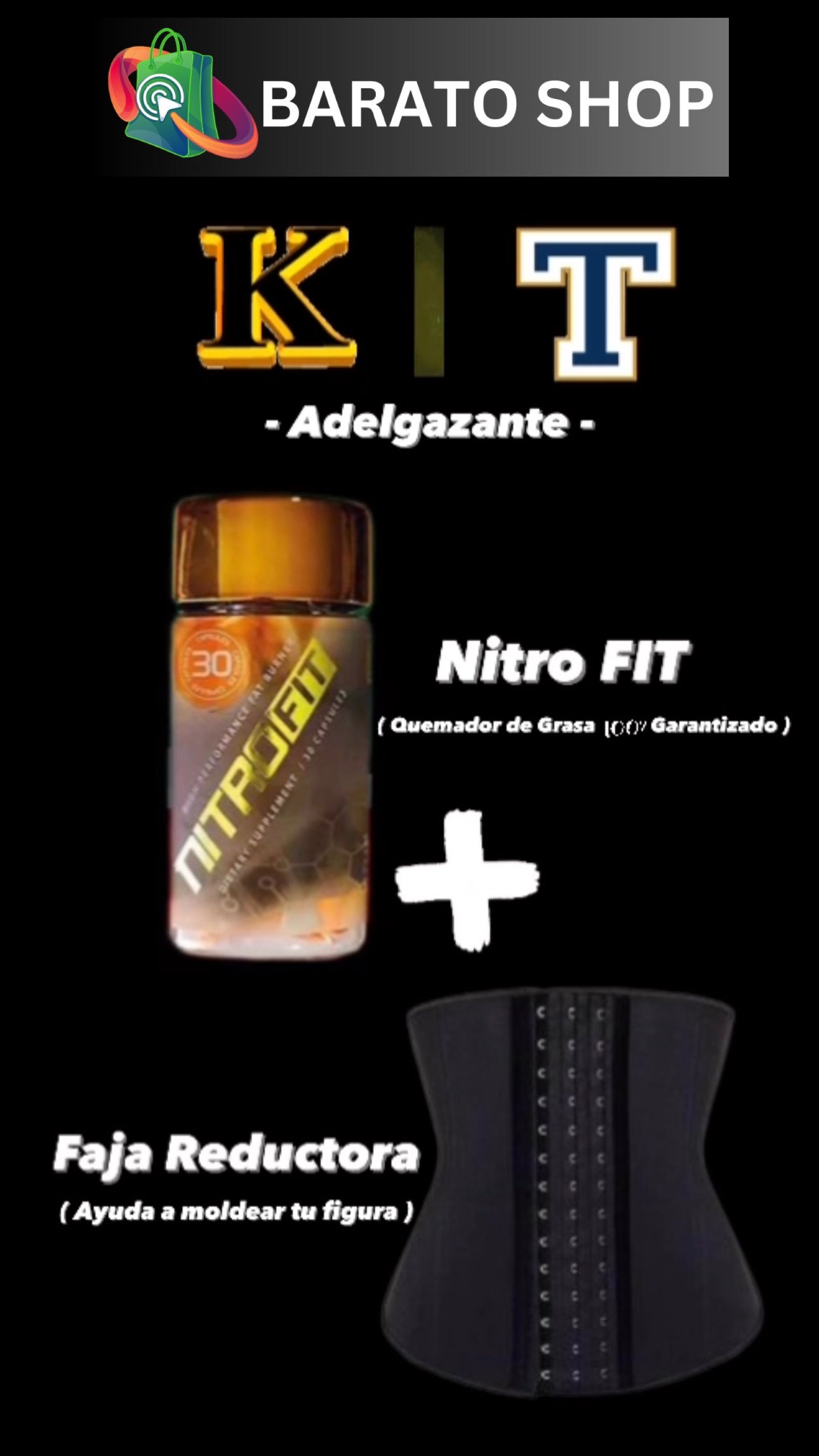 KIT ADELGAZANTE FAJA REDUCTORA + QUEMADOR DE GRASA