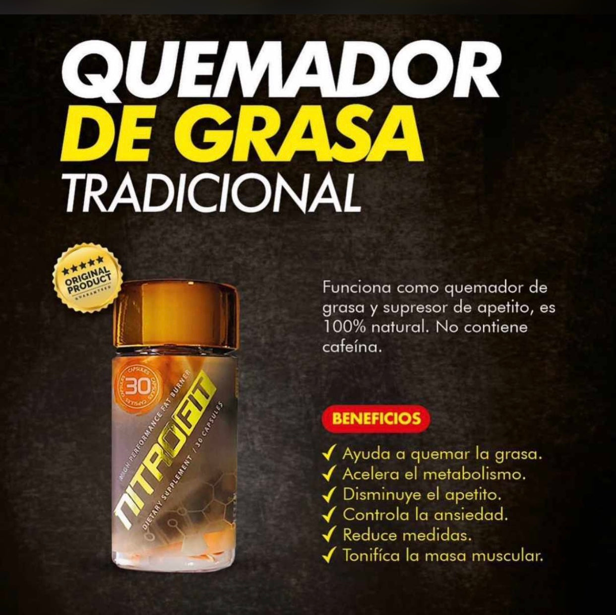 NITROFIT QUEMADOR DE GRASA 100% GARANTIZADO ORIGINAL CÁPSULAS CONTRAMARCADAS